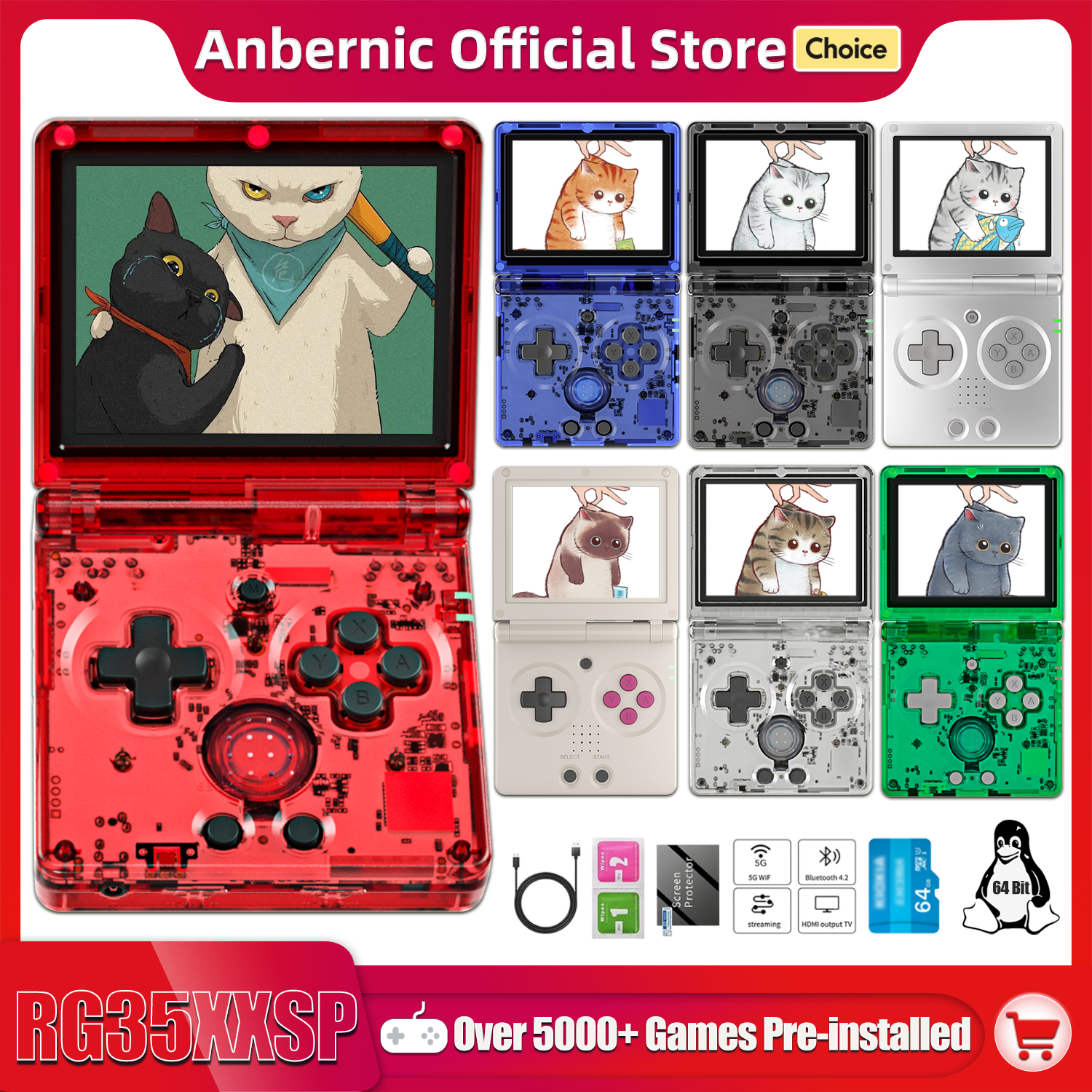 Retro Gaming Console Lego - Anbernic NEW RG35XXSP Flip Handheld Game
