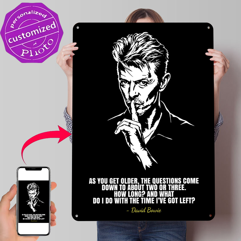 Retro Gaming Quotes - David Bowie Quote Art Tin Poster