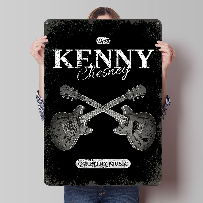 Retro Gaming At Home - Kenny Chesney Country Music Metal Poster
