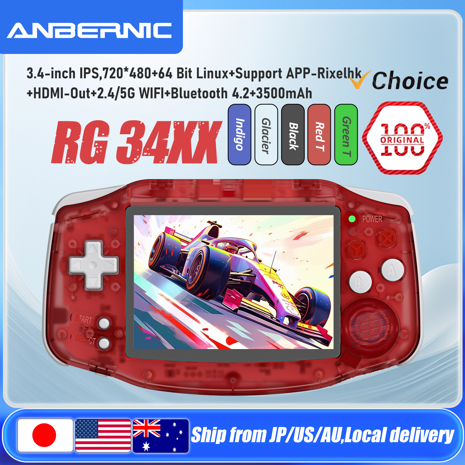 Retro Gaming Arcade Console - ANBERNIC RG34XX Handheld Game Consoles RG