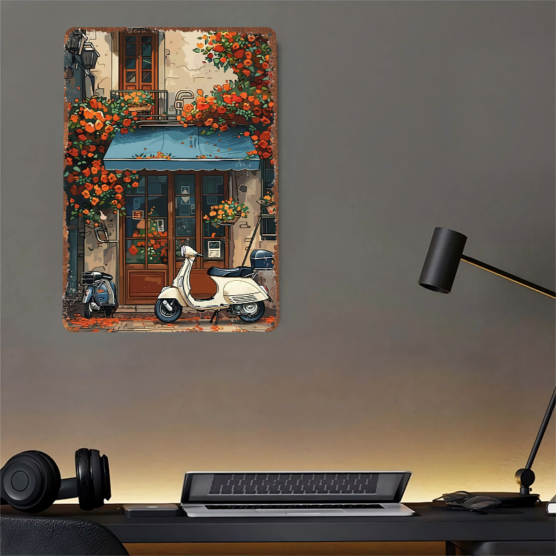 Vintage Scooter Shop Poster Cu - Retro Gaming At Home reseña y precio