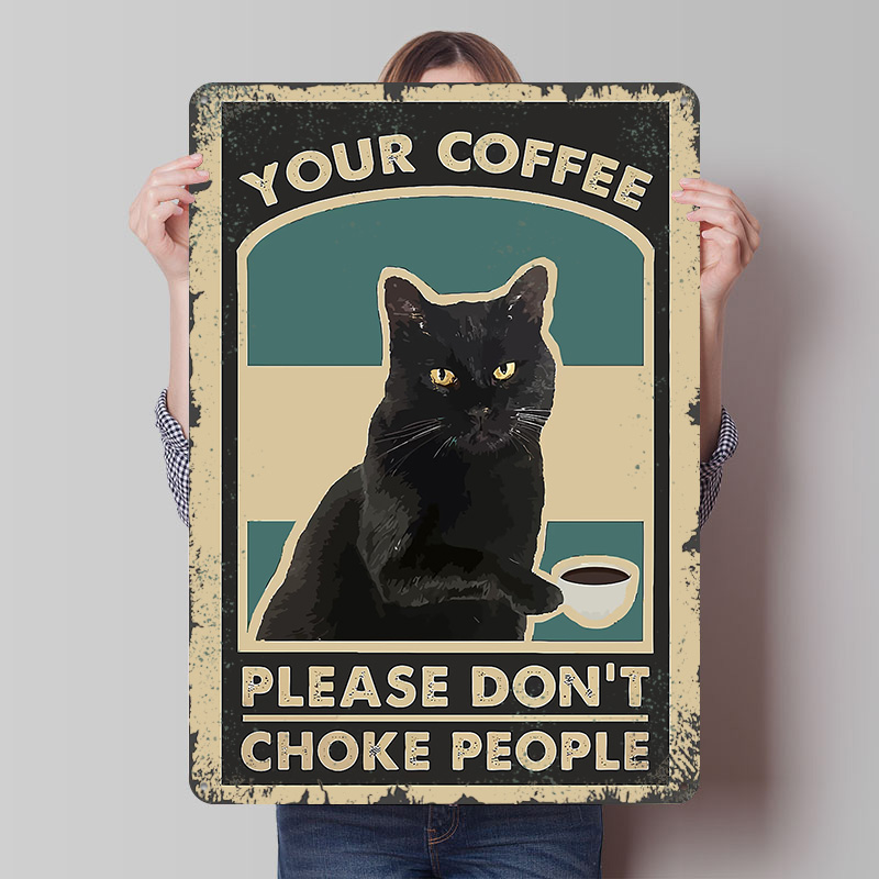 Black Cat Coffee Warning Print - Retro Gaming At Home reseña y precio