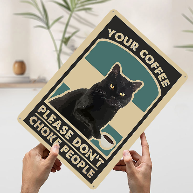 Black Cat Coffee Warning Print - Retro Gaming At Home reseña y precio