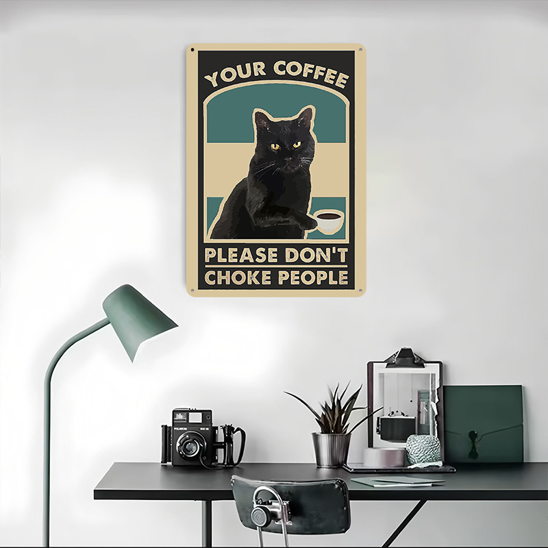 Black Cat Coffee Warning Print - Retro Gaming At Home reseña y precio