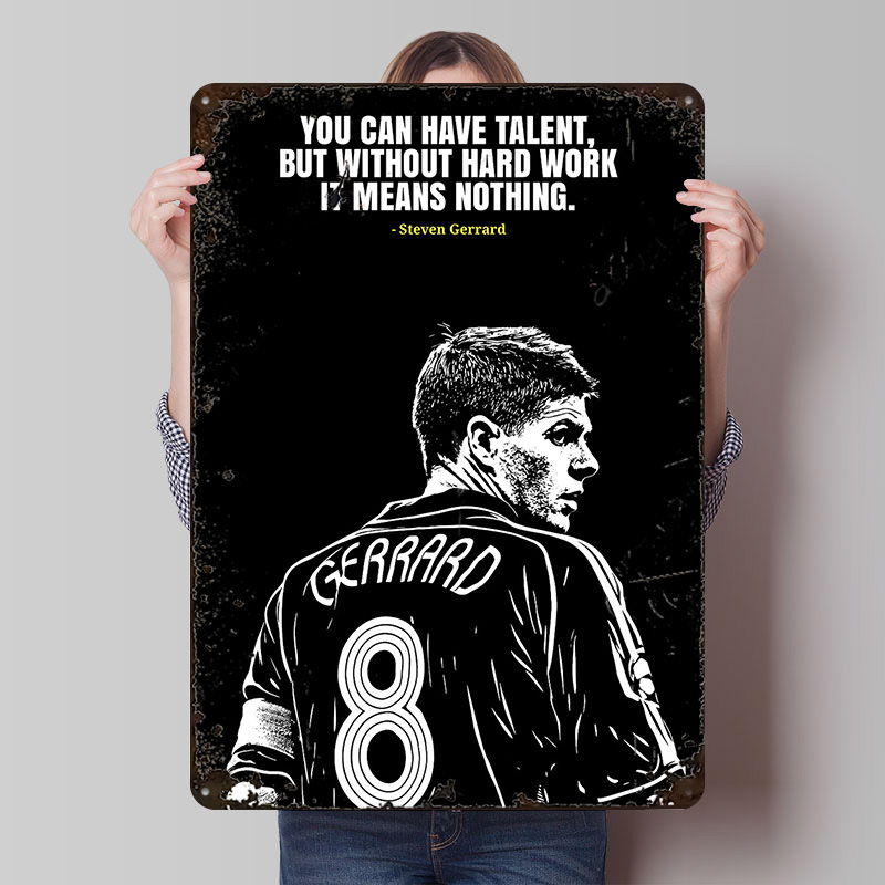 Steven Gerrard Quote Metal Pos - Retro Gaming Quotes reseña y precio