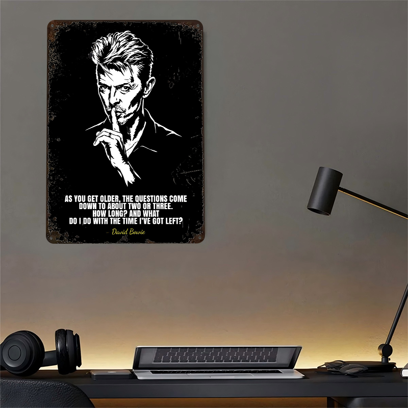 David Bowie Quote Art Tin Post - Retro Gaming Quotes reseña y precio