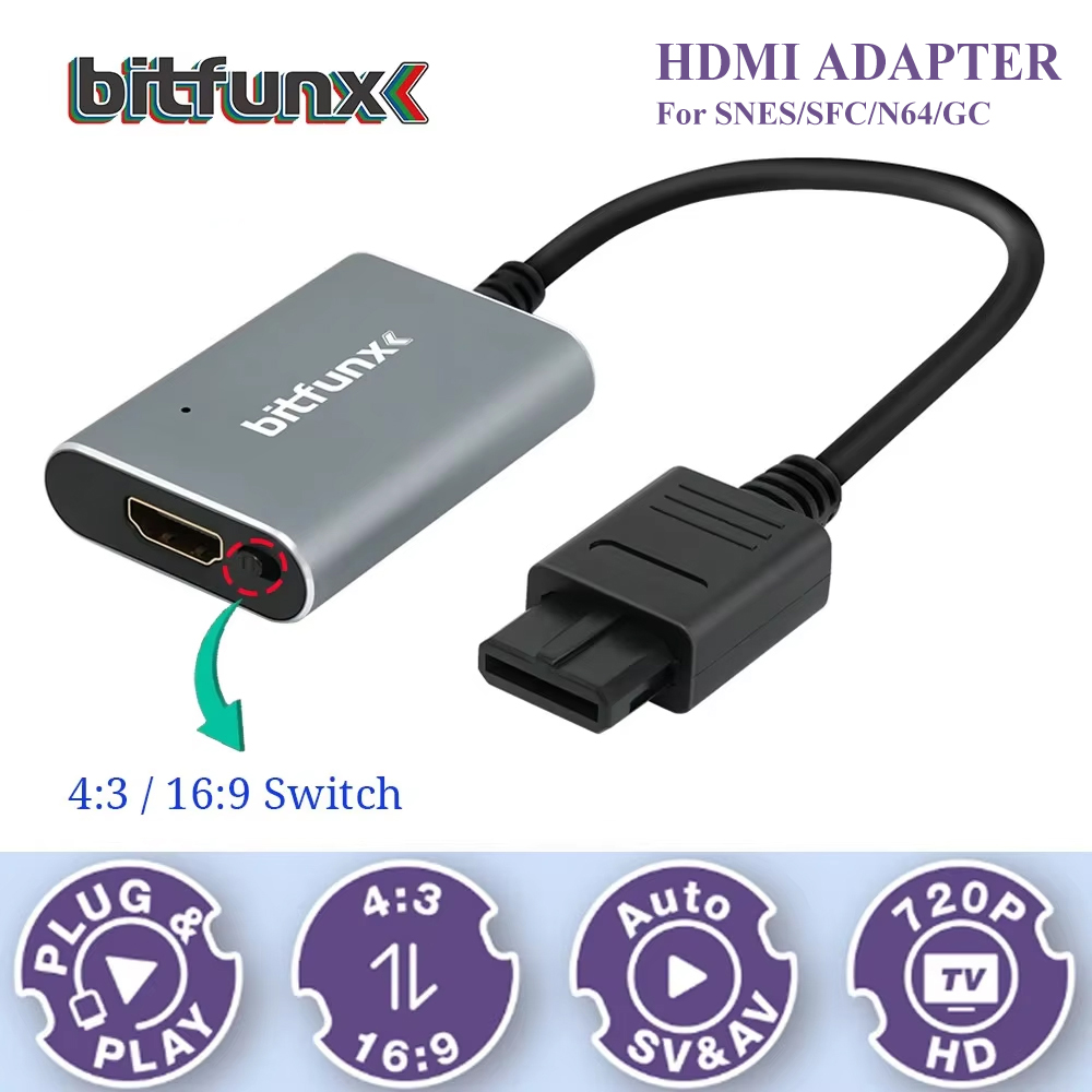 Bitfunx 720P Svideo / AV To HD - Retro Gaming Arcade Console reseña y precio