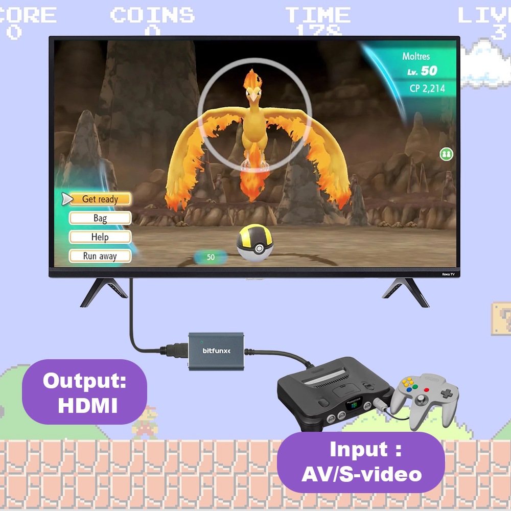 Bitfunx 720P Svideo / AV To HD - Retro Gaming Arcade Console reseña y precio