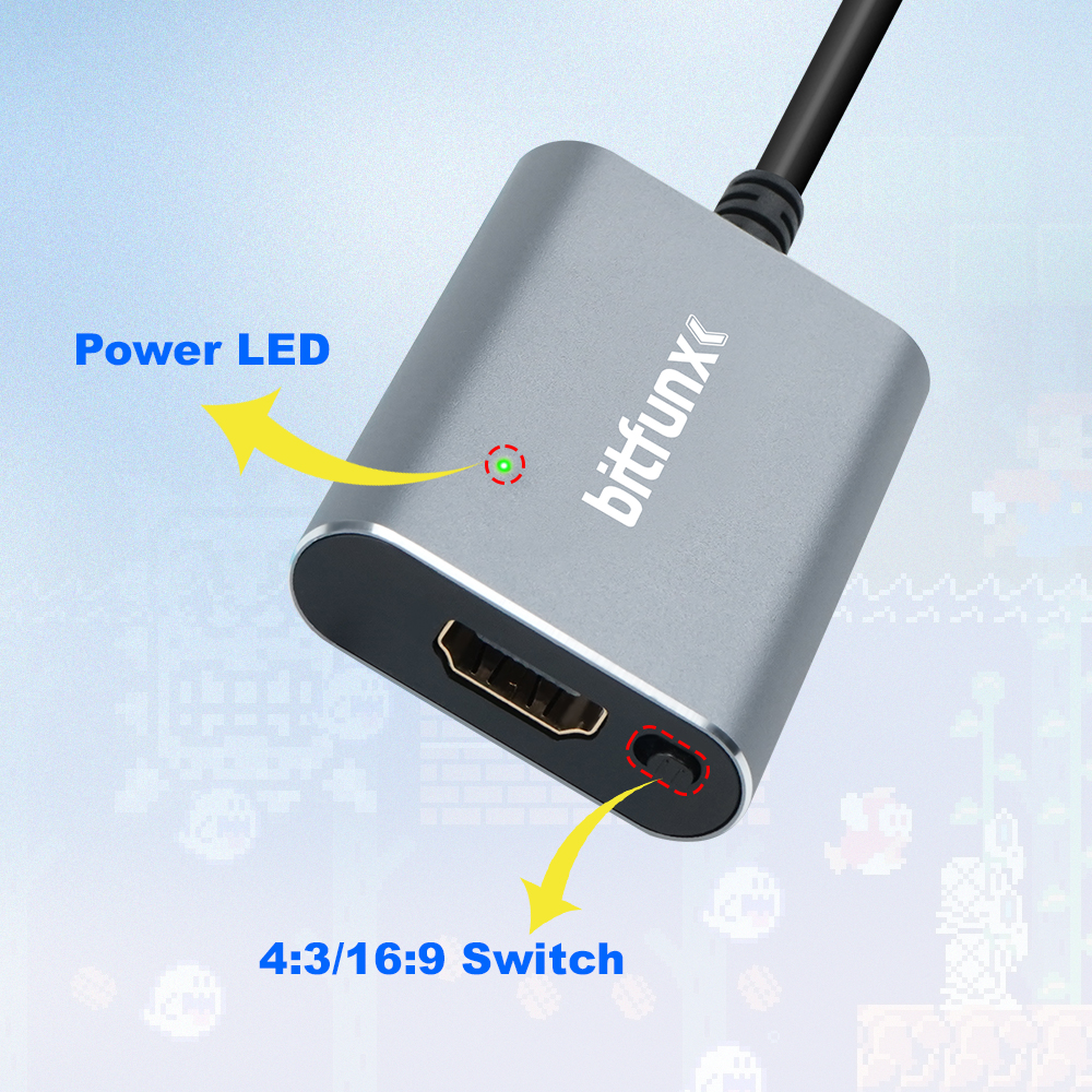 Bitfunx 720P Svideo / AV To HD - Retro Gaming Arcade Console reseña y precio