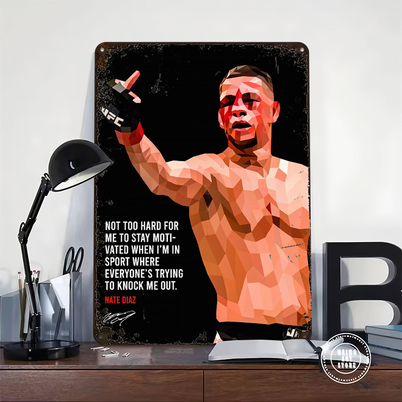 Nate Diaz Quotes Metal Sign Bo - Retro Gaming Quotes reseña y precio