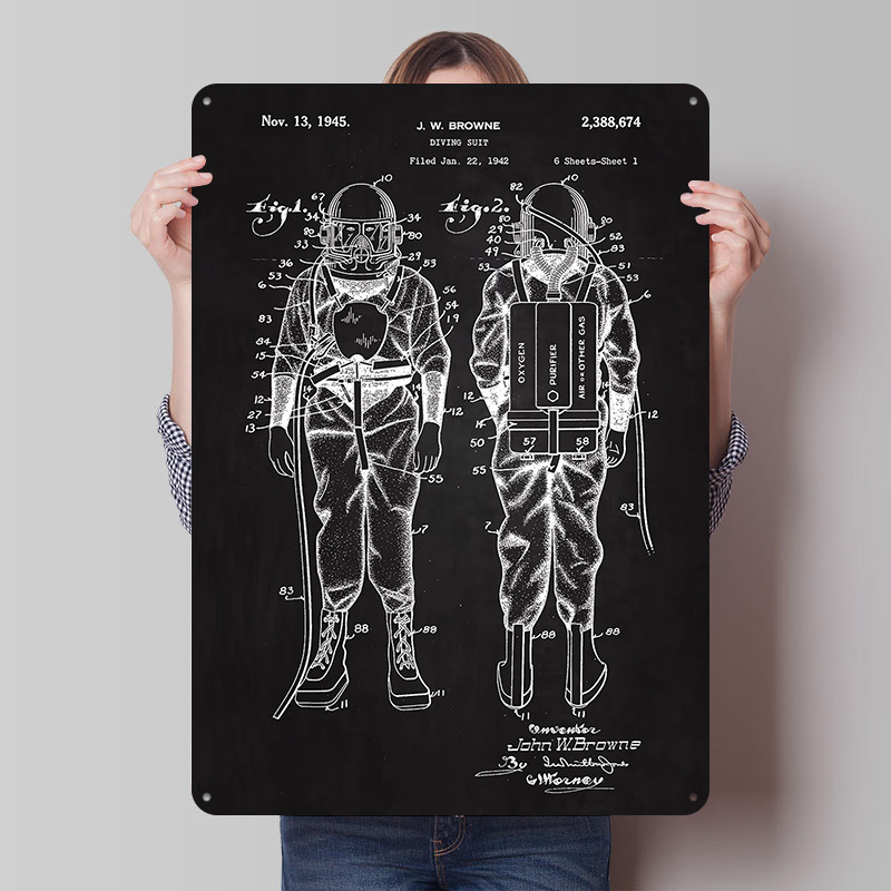 1945 Diving Suit Patent Metal  - Retro Gaming At Home reseña y precio