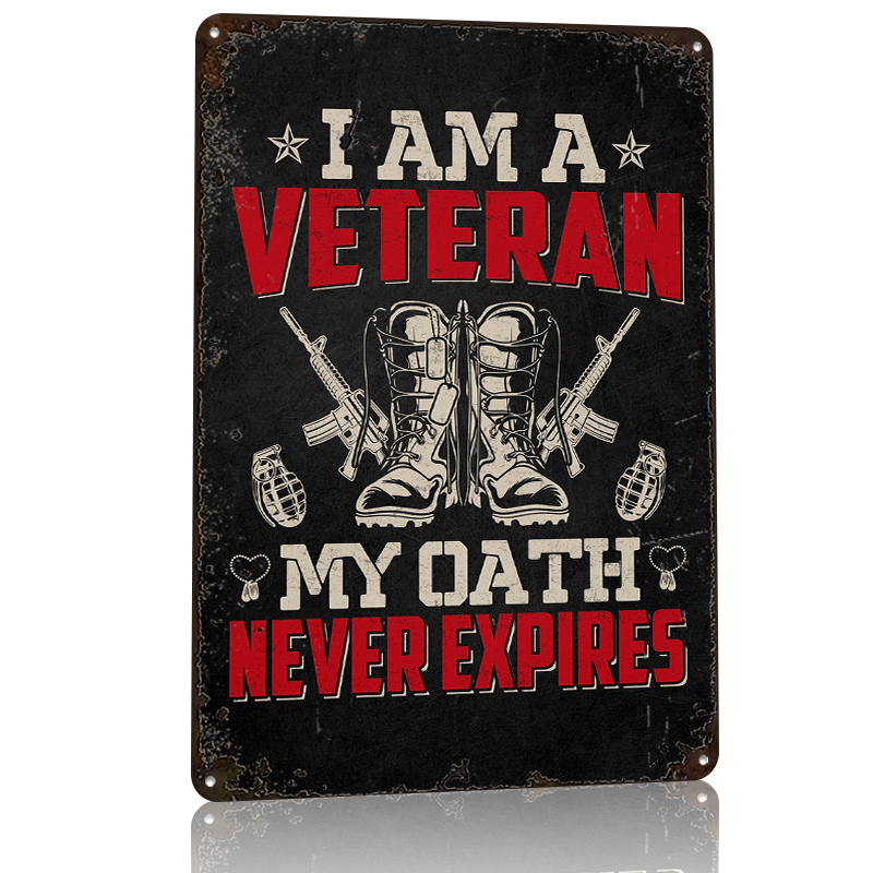 Veteran Military Quote Metal P - Retro Gaming At Home reseña y precio