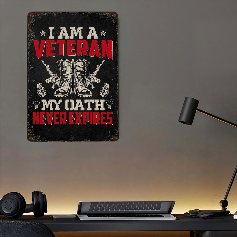 Veteran Military Quote Metal P - Retro Gaming At Home reseña y precio
