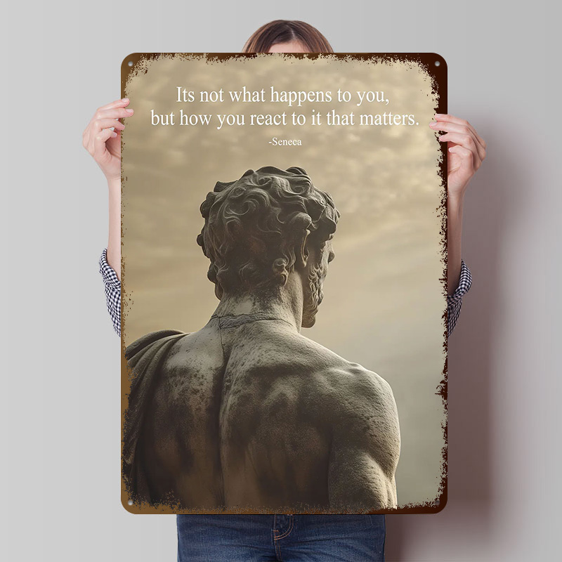 Seneca Stoic Quote Tinplate Po - Retro Gaming Quotes reseña y precio
