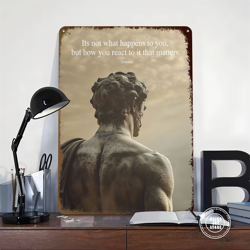 Seneca Stoic Quote Tinplate Po - Retro Gaming Quotes reseña y precio