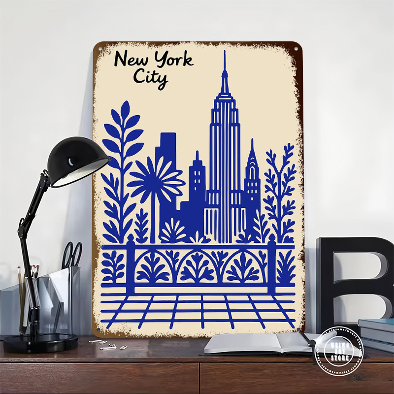 New York City Blue Poster Cust - Retro Gaming At Home reseña y precio