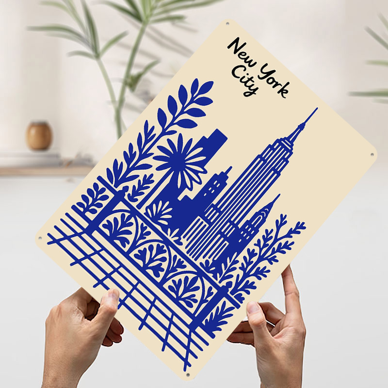 New York City Blue Poster Cust - Retro Gaming At Home reseña y precio