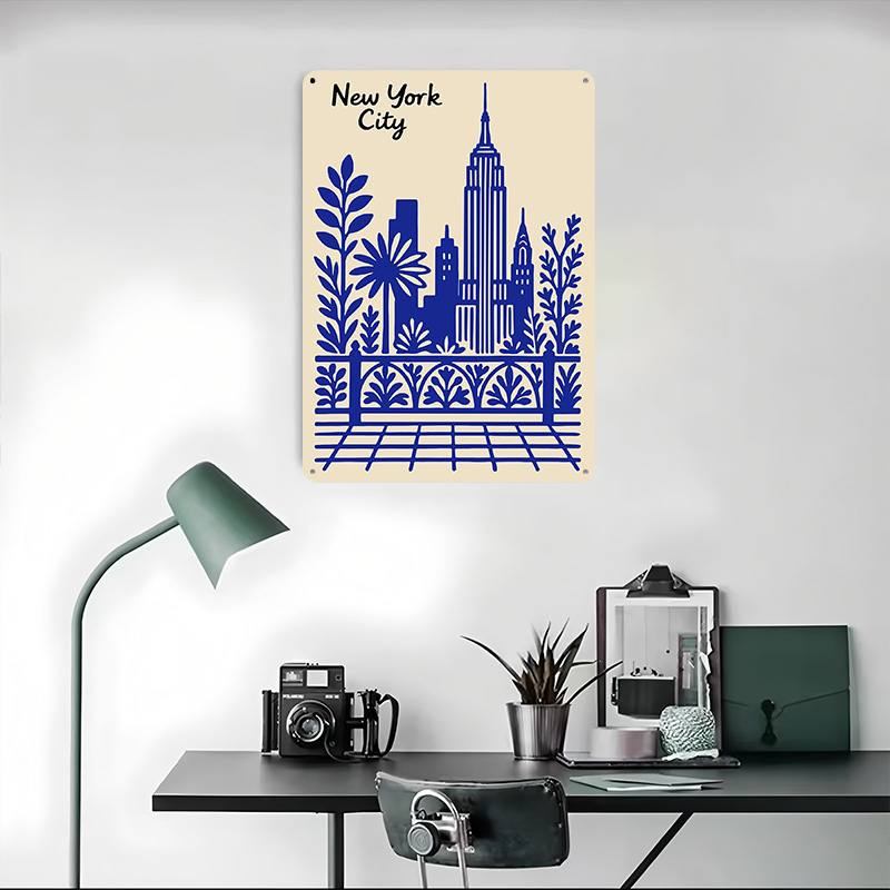 New York City Blue Poster Cust - Retro Gaming At Home reseña y precio